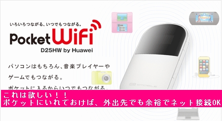 D25HW 「Pocket WiFi」無線ルータ