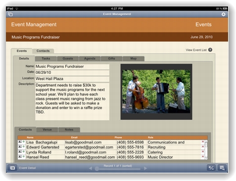 FileMaker Go for iPad 画像1
