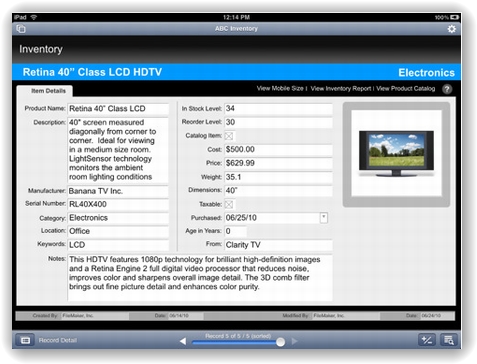 FileMaker Go for iPad 画像2