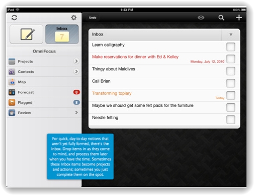 OmniFocus for iPad 画面1