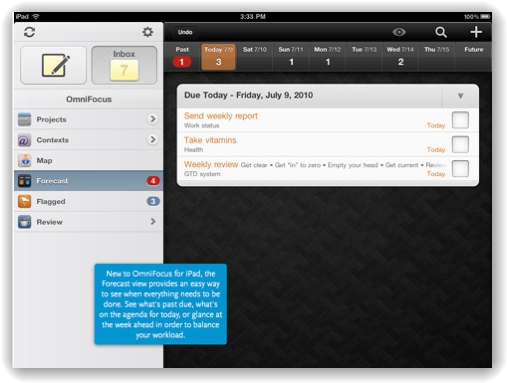 OmniFocus for iPad 画面2