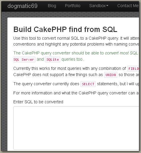 BuildCakePHPfindfromSQL
