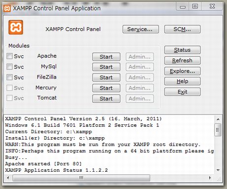 XAMPPWindows7インストール