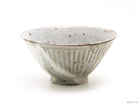 伊藤豊 シノギ茶碗粉引