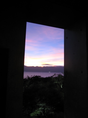 琵琶湖の夕日