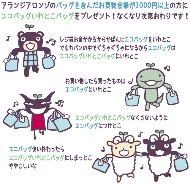 アランジアロンゾ オールキャラクター 限定 ノベルティ エコバッグ A