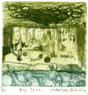 岸田真理子 銅版画「Big Tree」