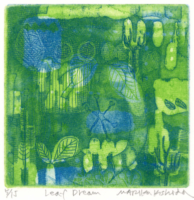 岸田真理子 銅版画「Leaf Dream」