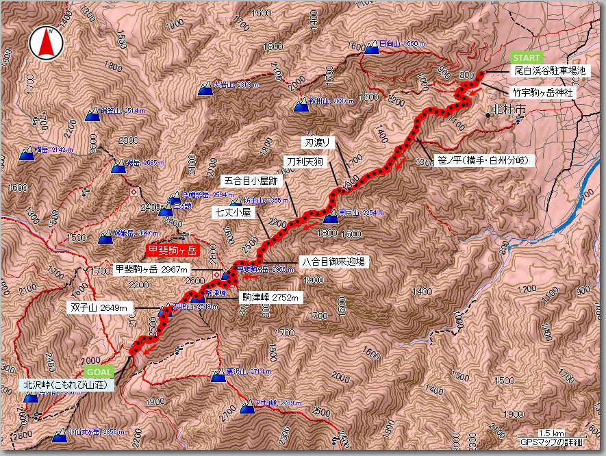 甲斐駒ヶ岳マップ