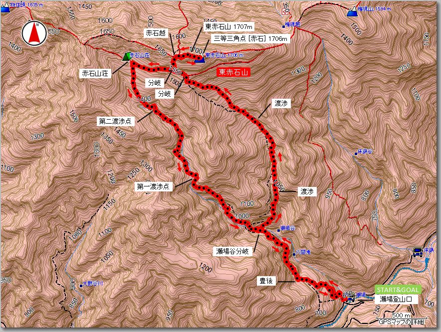 東赤石山マップ