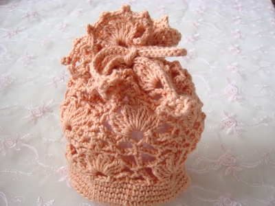 パイナップル編みの巾着 編み図 愛の編み物