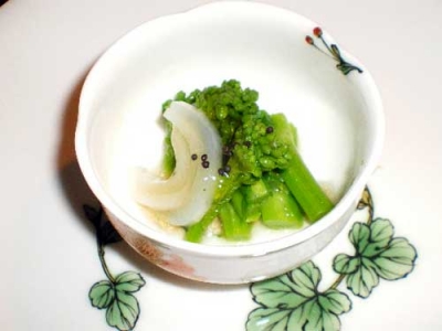 菜の花とヤリイカのマリネ
