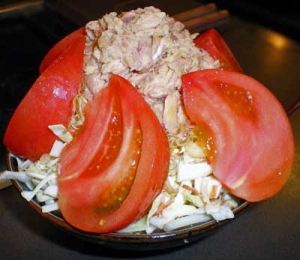 ツナトマトもんじゃ