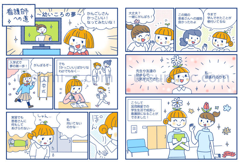 看護師・看護学生のイラスト　マンガ