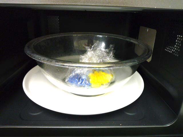 電子レンジ染め