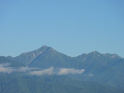残暑の常念