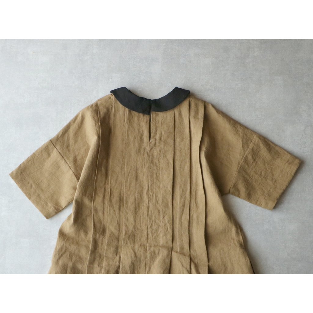 まもなく終了【極美品】MAGALIアイリッシュリネン&コットン・タックワンピース MAGALI|アイリッシュリネン&コットン タックワンピース