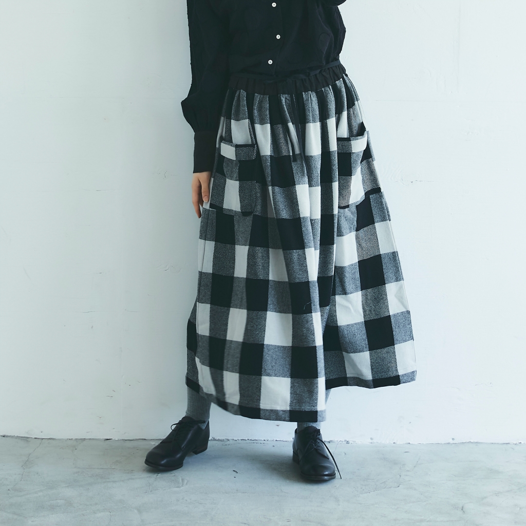 数量限定SALE MAGALIギンガムウール・ロングスカート | shironeko スカート