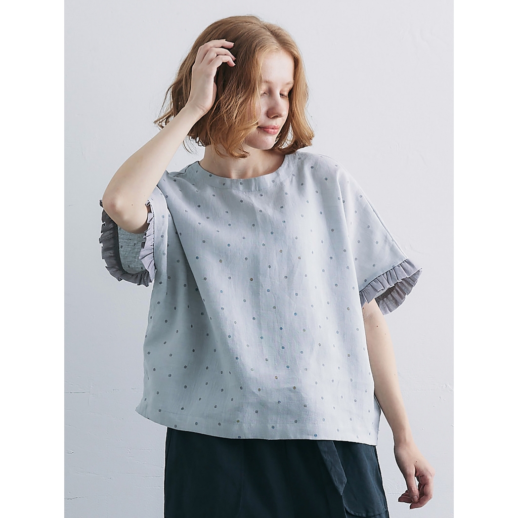 MAGALI マガリ リネン ラミー ドット フリルスリーブ プルオーバー 楽天市場】MAGALI マガリ リネン ラミー ドット フリルスリーブ