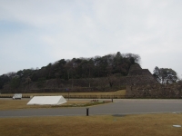石垣前のテント