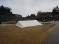 テントがぽつり