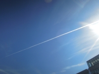 しいのき迎賓館 冬の友 飛行機雲
