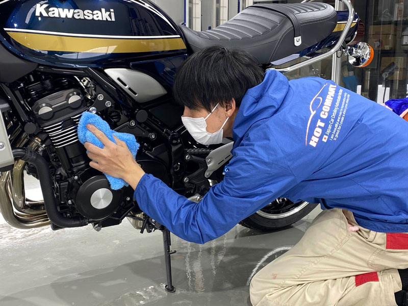 施工後の輝くバイク
