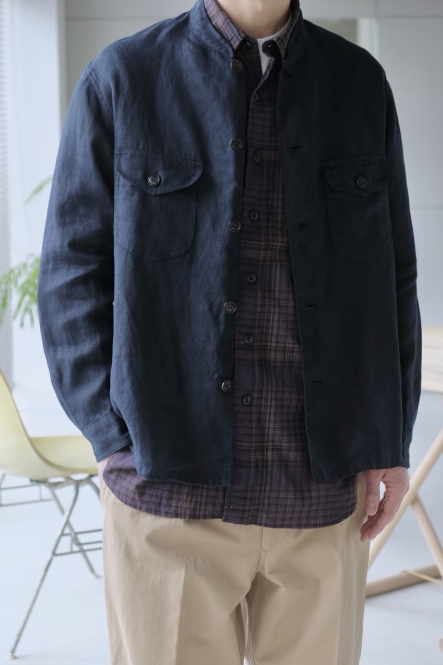トップス KABEL Nehru Collar Linen Shirt Jacket KABEL Nehru Collar Linen Shirt Jacket