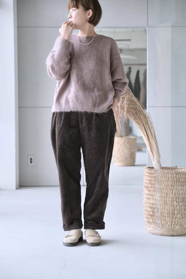 comm.arch.　ダークブラウン コーデュロイパンツ comm.arch. 8Wオーガニックコーデュロイワイドパンツ- comm.arch