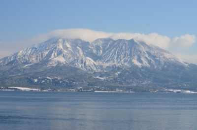 雪の桜島_20160125