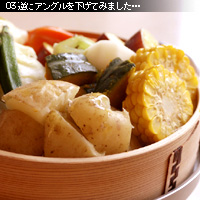 かなりピンボケ 蒸し野菜