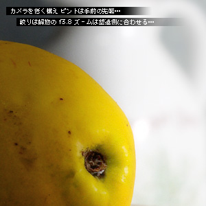 かなりピンボケ 絞り優先の説明