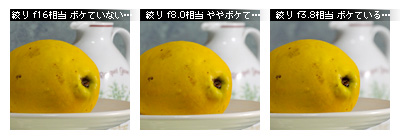 かなりピンボケ 絞り優先の説明