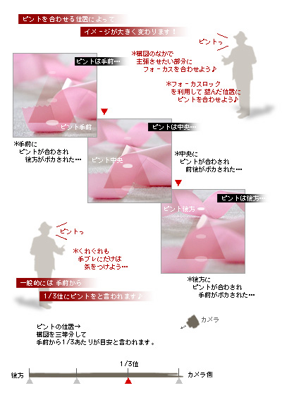 かなりピンボケ ピントの位置でイメージを