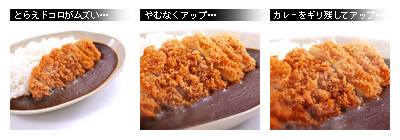 かなりピンボケ かつカレーを撮る