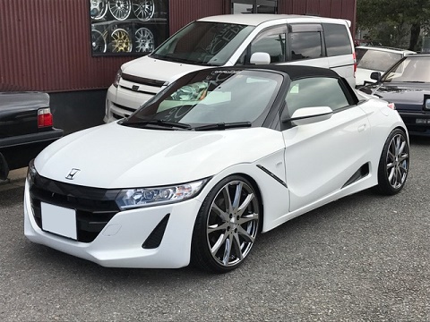 HONDA S660 フロントリップスポイラー&サイドスポイラー取付 HONDA S660 フロントリップスポイラー&サイドスポイラー取付