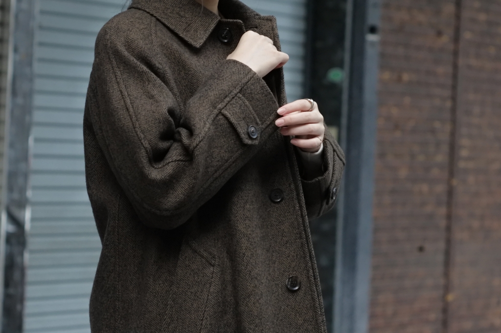 フランネル Arles Wool Tweed Balmacaan Coat フランネル Arles Wool Tweed Balmacaan Coat - メルカリ