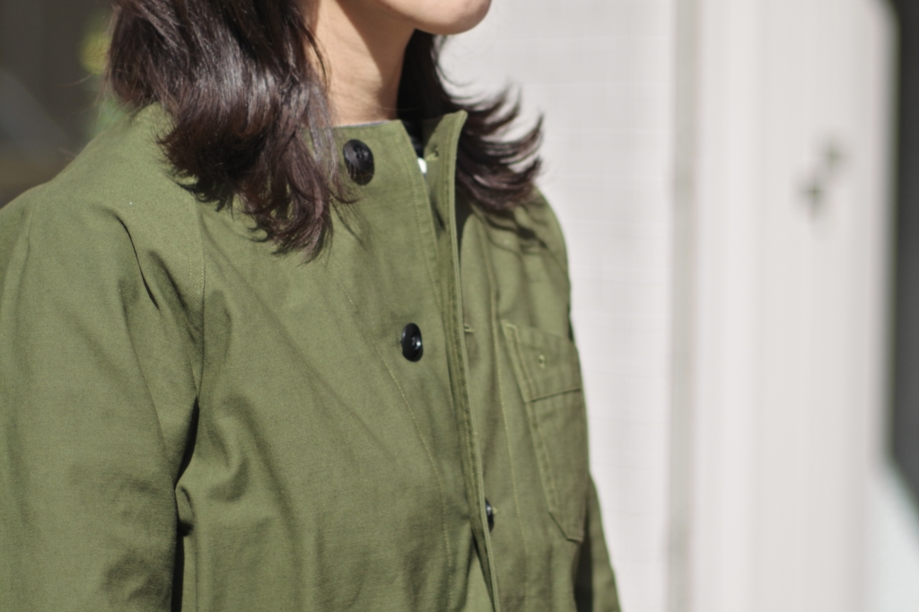 maillot】military n/c utility JK col.OLIVE | theater