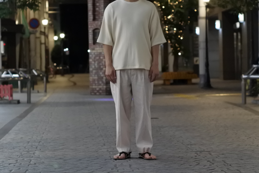 Phlannèl】American Sea Island Linen 2tuck Trousers col.Pink | theater