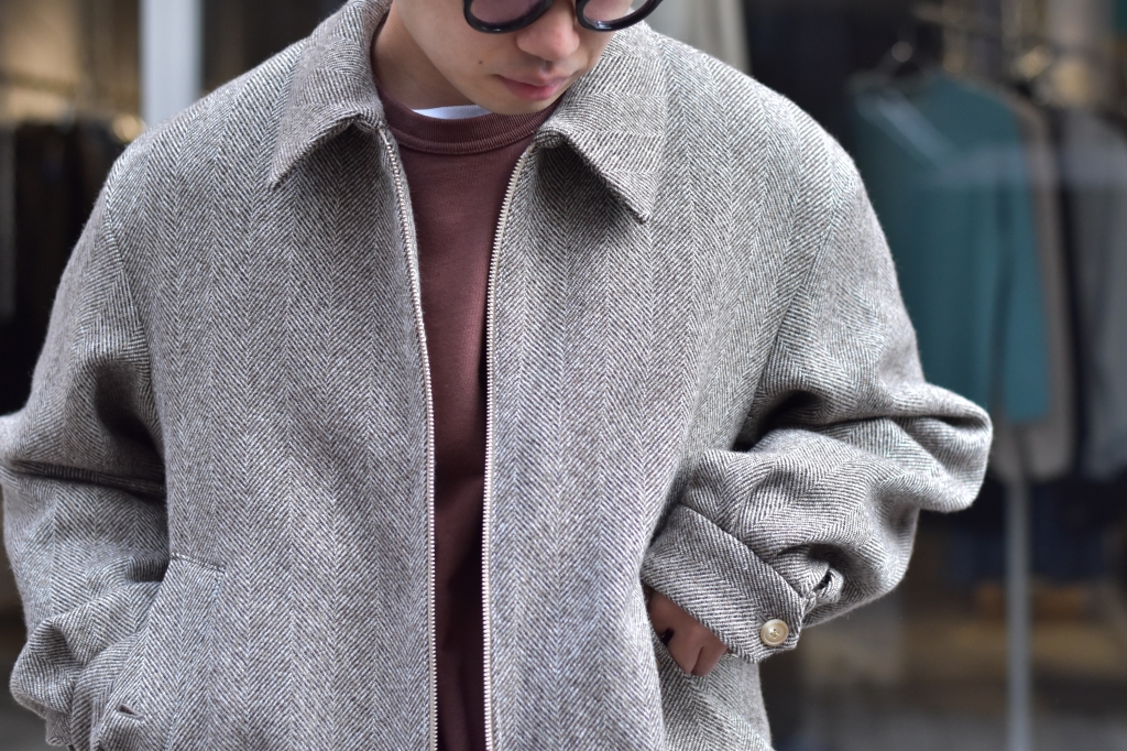Phlannèl】Arles Wool Tweed Harrington Jacket / 香りって Phlannèl】Arles Wool Tweed Harrington Jacket / 香りって