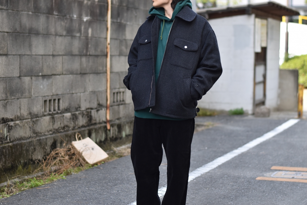 Phlannel フランネル アルルウール ジャケット Phlannèl】Arles Wool Tweed Field Jacket col.Navy×Gray