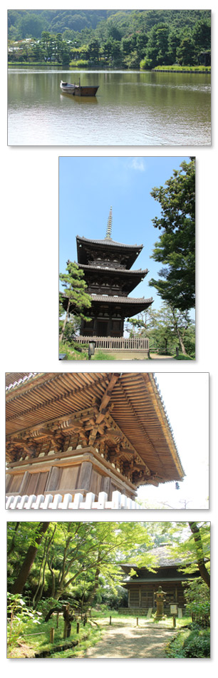 三溪園 横浜 三重塔 旧東慶寺仏殿 重要文化財 大池