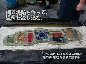 染料を流し込んで