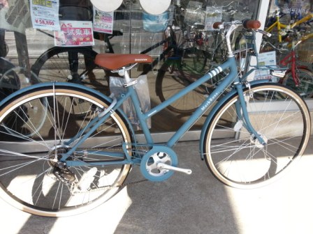 ブリヂストン　マークローザ7S グリーンアッシュ ブリヂストン『マークローザ7S』にバスケットと両立スタンドを取付け