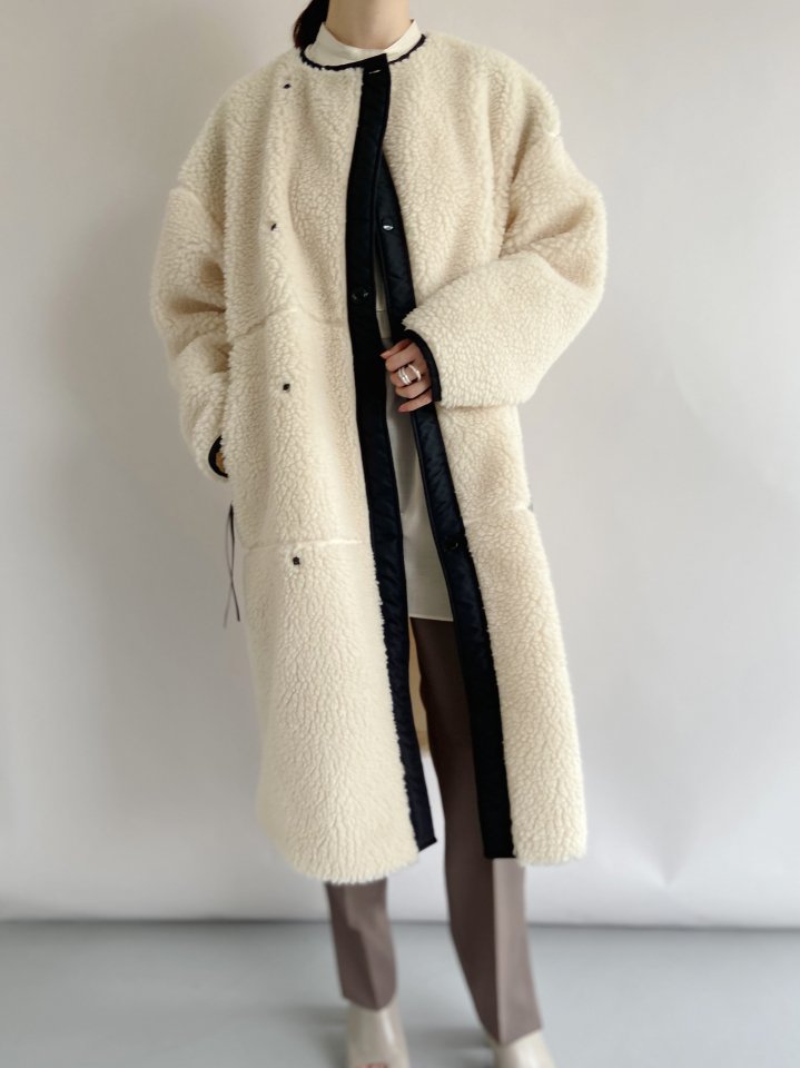 nmmaaの部屋美品✨ハイク FAUX SHEARLING COAT ボアコート 白 1