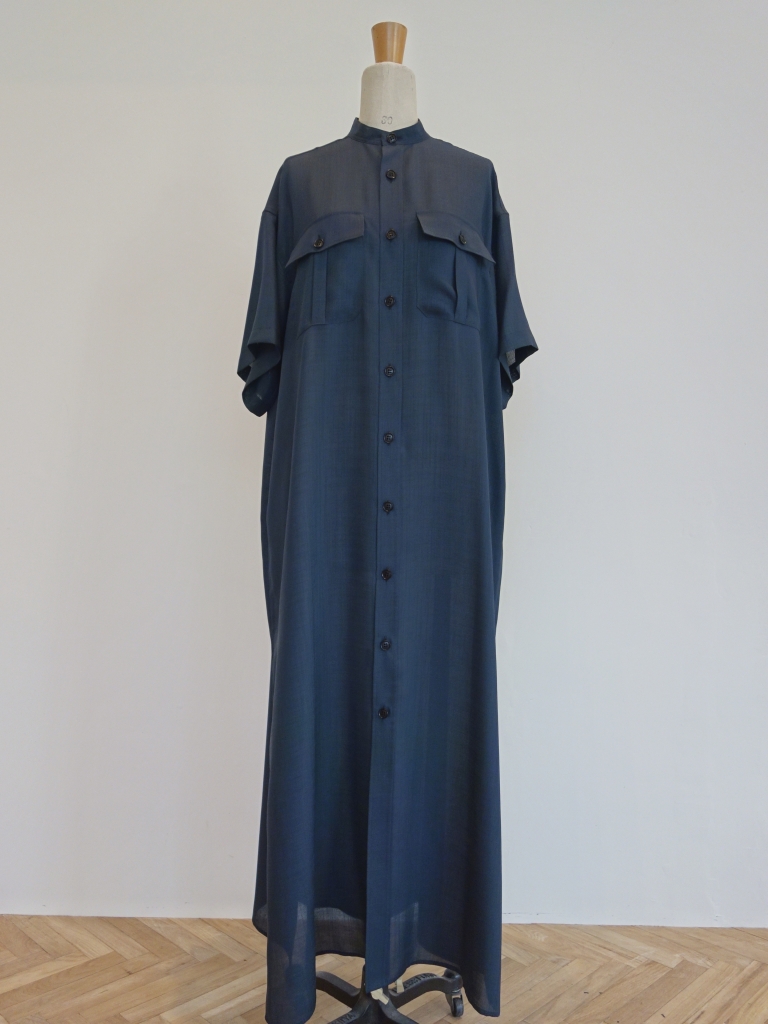 HYKE SHARK SKIN SHIRT MAXI DRESS