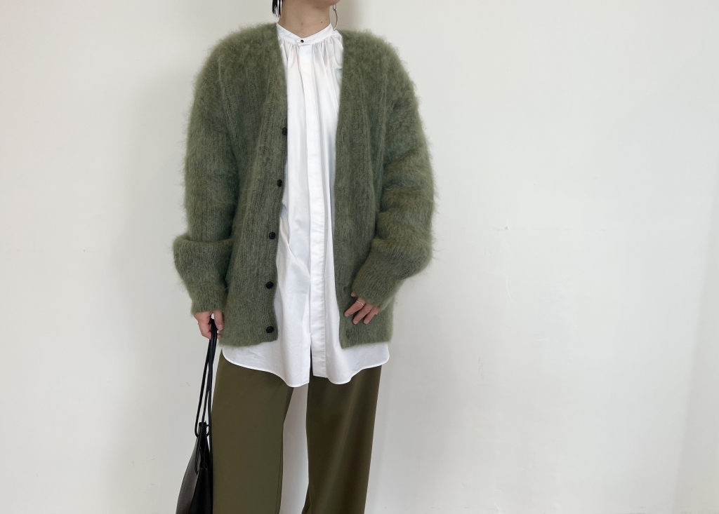 A.R.P. にくかっ モヘアカーディガン オリーブ A.R.P. にくかっ モヘアカーディガン オリーブ