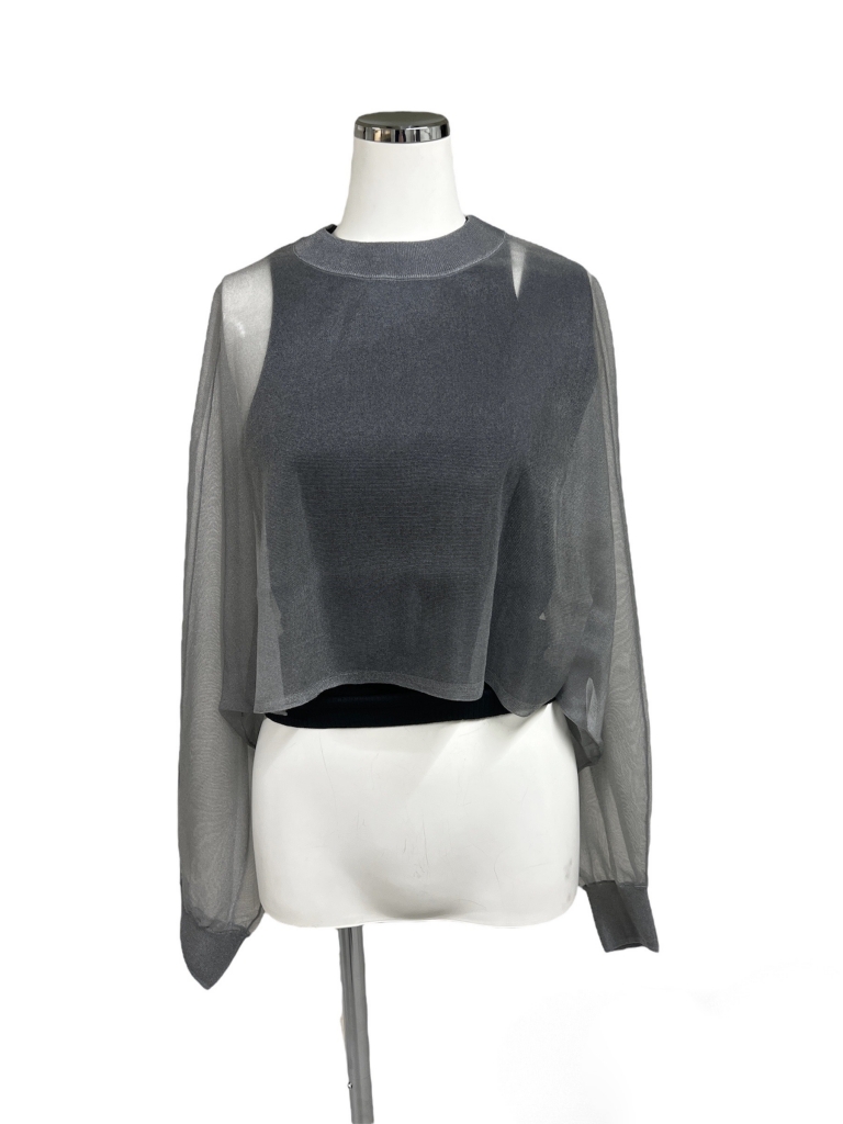 新品　HYKE ハイク SHEER SWEATER PONCHO hyke HYKE SHEER SWEATER PONCHO GRAY