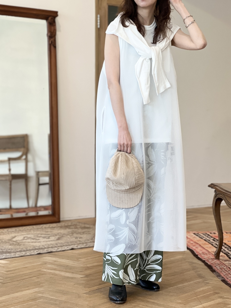 HYKE / MESH SLEEVELESS DRESS | ELAN