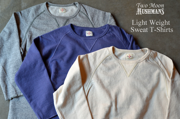 TWO MOON MUSHMANS 別注 スウェット Tシャツ 8部袖 粗びき杢 M トゥームーン フリーホイーラーズ クッシュマン ウエアハウス マッコイ バズ